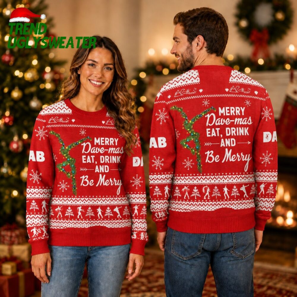 dave matthews band merry dave mas eat drink and be merry ugly christmas sweater