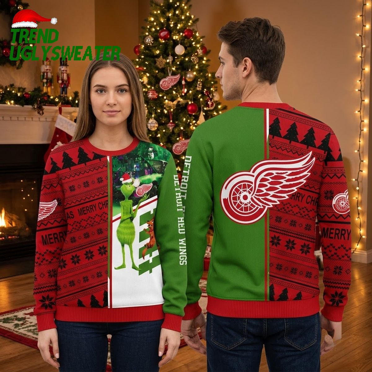 detroit red wings grinch and scooby doo ugly christmas sweater detroit red wings grinch and scooby doo ugly christmas sweater
