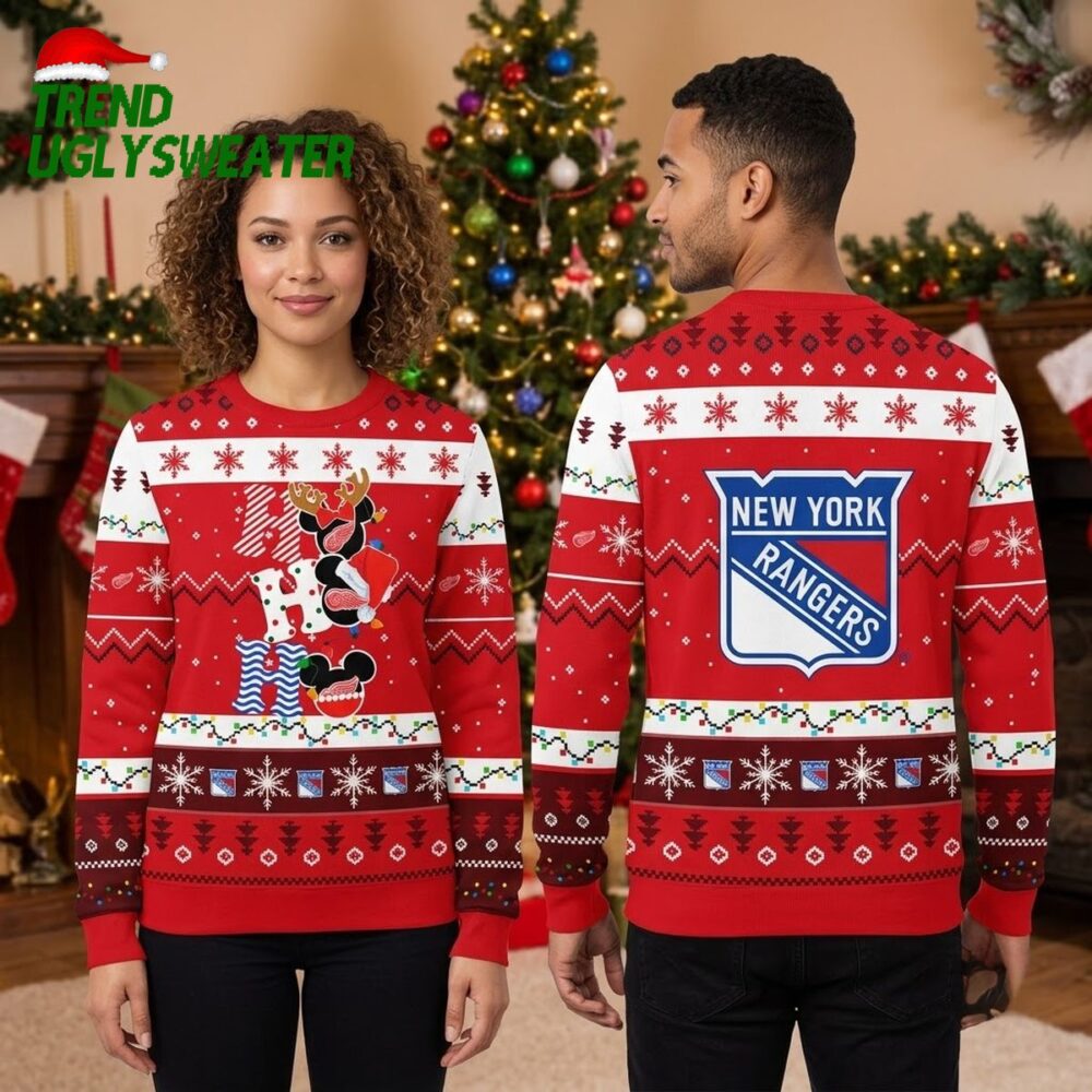 detroit red wings mickey mouse christmas graphic ugly christmas sweater
