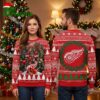 Detroit Red Wings Winged Wheel Hockey Christmas Tree Ugly Christmas Sweater 2 detroit red wings winged wheel hockey christmas tree ugly christmas sweater