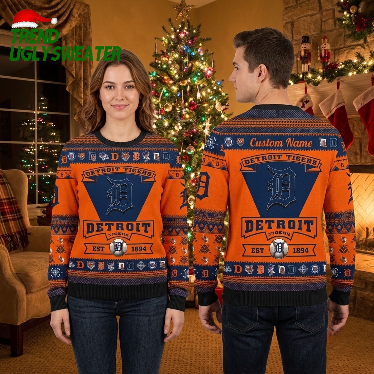 detroit tigers 1894 vintage baseball custom name ugly christmas sweater detroit tigers 1894 vintage baseball custom name ugly christmas sweater