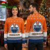 edmonton oilers big logo snowflake ugly christmas sweater