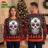 Edmonton Oilers Floral Sugar Skull Ugly Christmas Sweater 2 edmonton oilers floral sugar skull ugly christmas sweater
