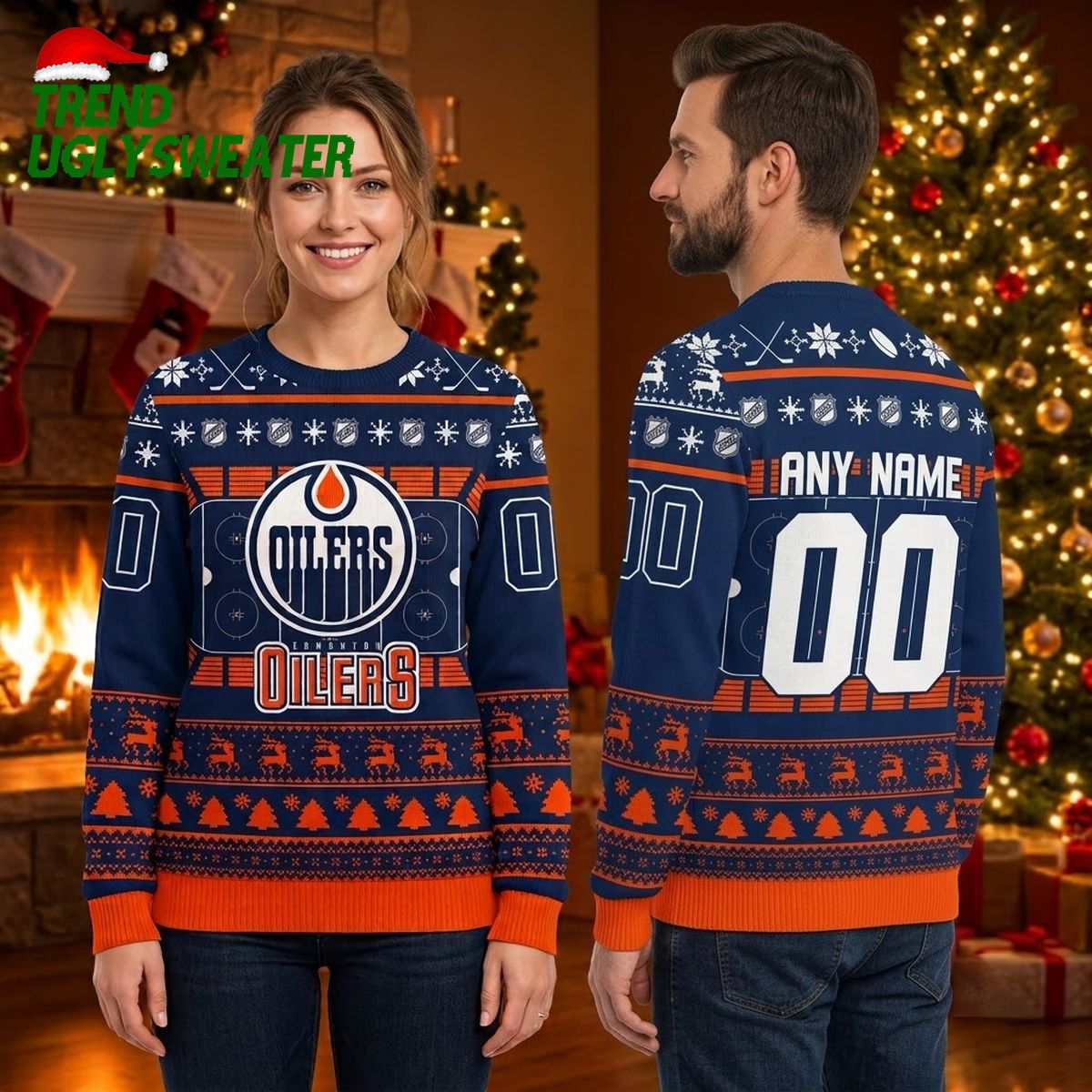 edmonton oilers ice rink logo custom name and number ugly christmas sweater edmonton oilers ice rink logo custom name and number ugly christmas sweater