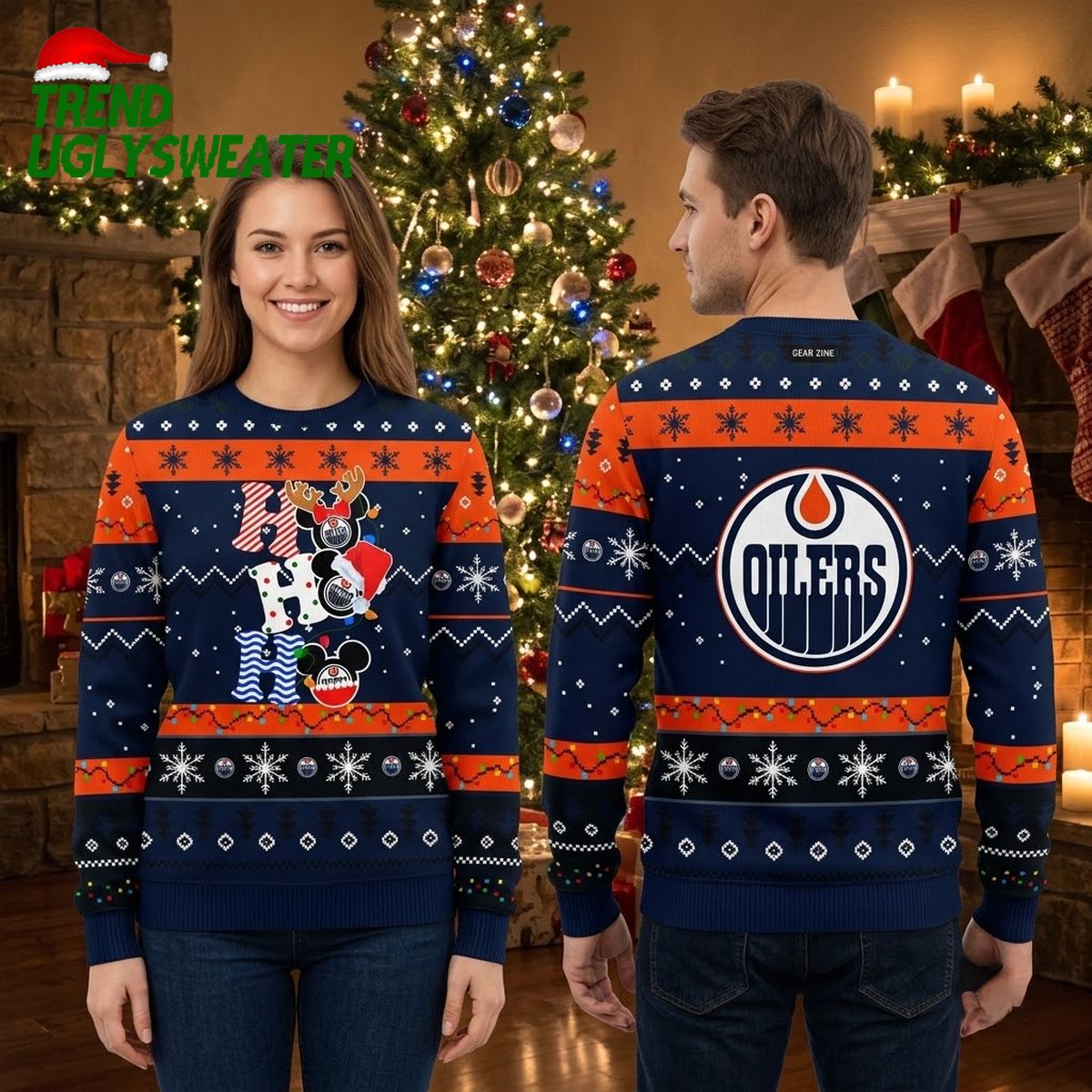 edmonton oilers stacked christmas characters ugly christmas sweater edmonton oilers stacked christmas characters ugly christmas sweater