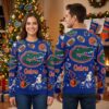 florida gators alligator mascot and football icons ugly christmas sweater