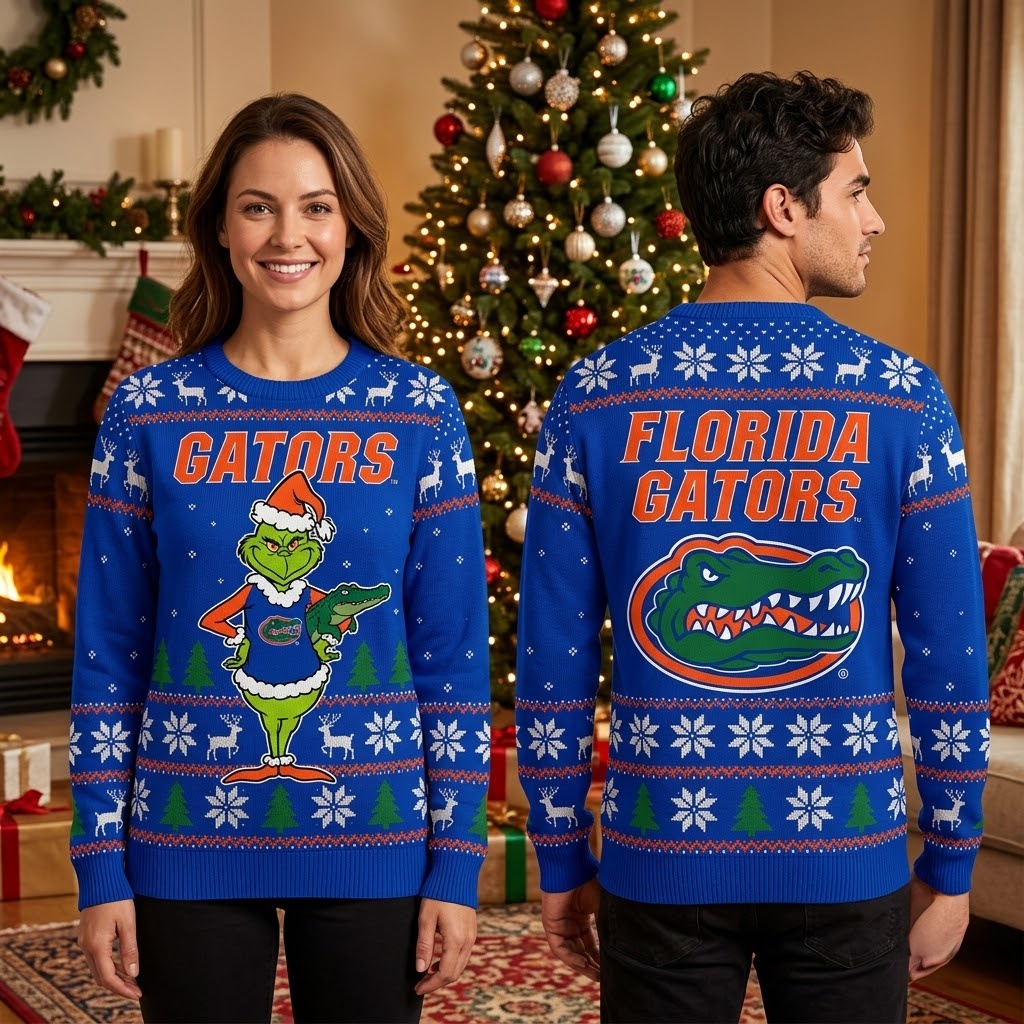 florida gators grinch holding football ugly christmas sweater florida gators grinch holding football ugly christmas sweater
