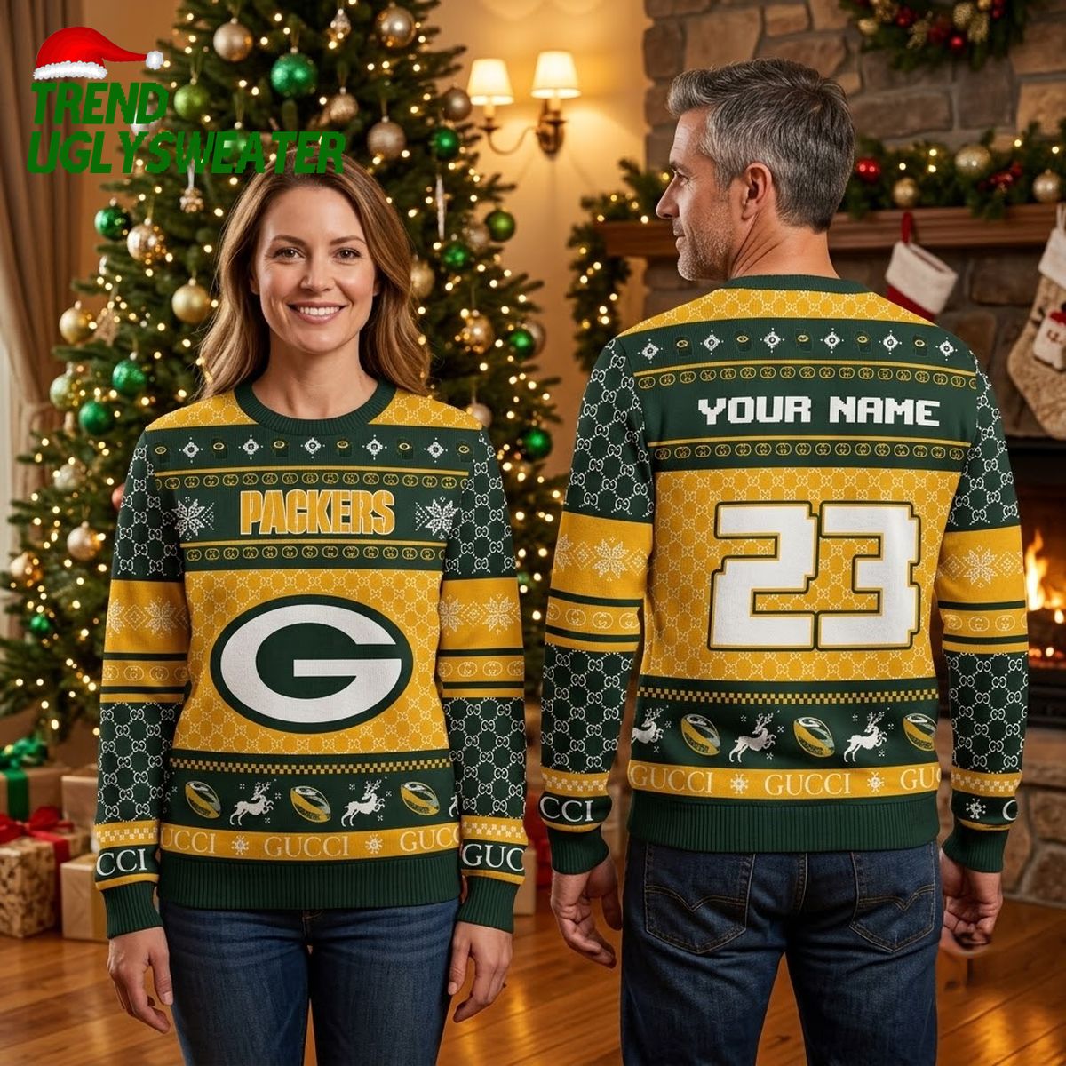 green bay packers personalized custom name and number g logo ugly christmas sweater green bay packers personalized custom name and number g logo ugly christmas sweater