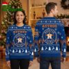 houston astros personalized reindeer and snowflake ugly christmas sweater