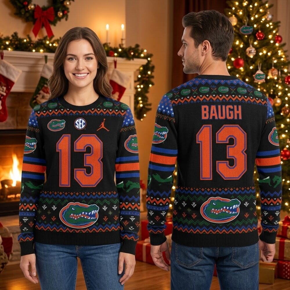 jadan baugh 13 florida gators alligator ugly christmas sweater