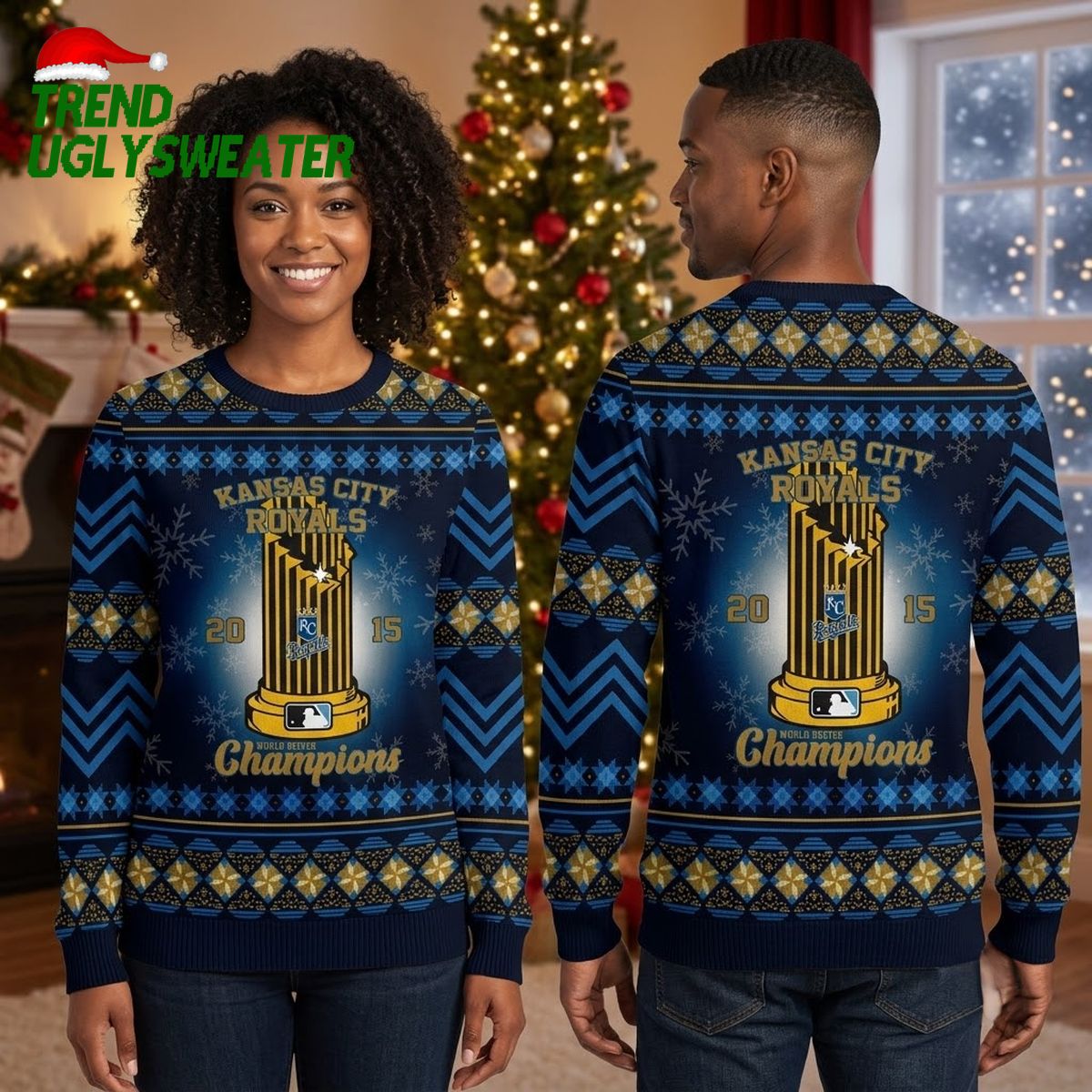 kansas city royals 2015 championship trophy ugly christmas sweater kansas city royals 2015 championship trophy ugly christmas sweater