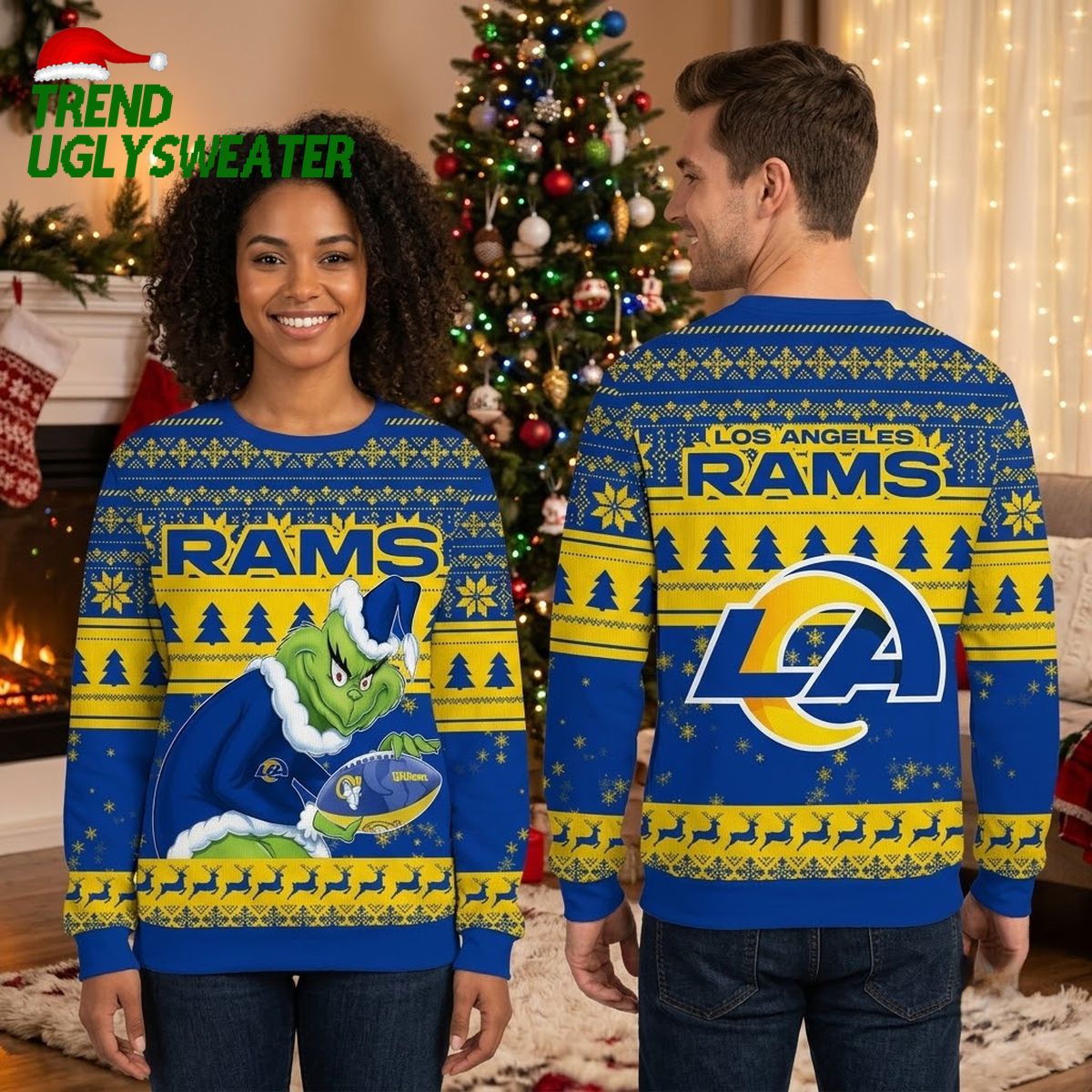 los angeles rams grinch football player ugly christmas sweater los angeles rams grinch football player ugly christmas sweater
