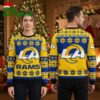 Los Angeles Rams LA Logo Snowflake Ugly Christmas Sweater 2 los angeles rams la logo snowflake ugly christmas sweater