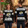 los angeles rams personalized robinson name christmas logo ugly christmas sweater