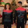 Miami Marlins Baseball Logo Black And Red Ugly Christmas Sweater 1 miami marlins baseball logo black and red ugly christmas sweater