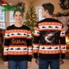 Miami Marlins Marlin Pattern Black And Orange Ugly Christmas Sweater 1 miami marlins marlin pattern black and orange ugly christmas sweater