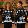 miami marlins snoopy and woodstock playing baseball ugly christmas sweater