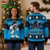 miami marlins snoopy dabbing baseball ugly christmas sweater