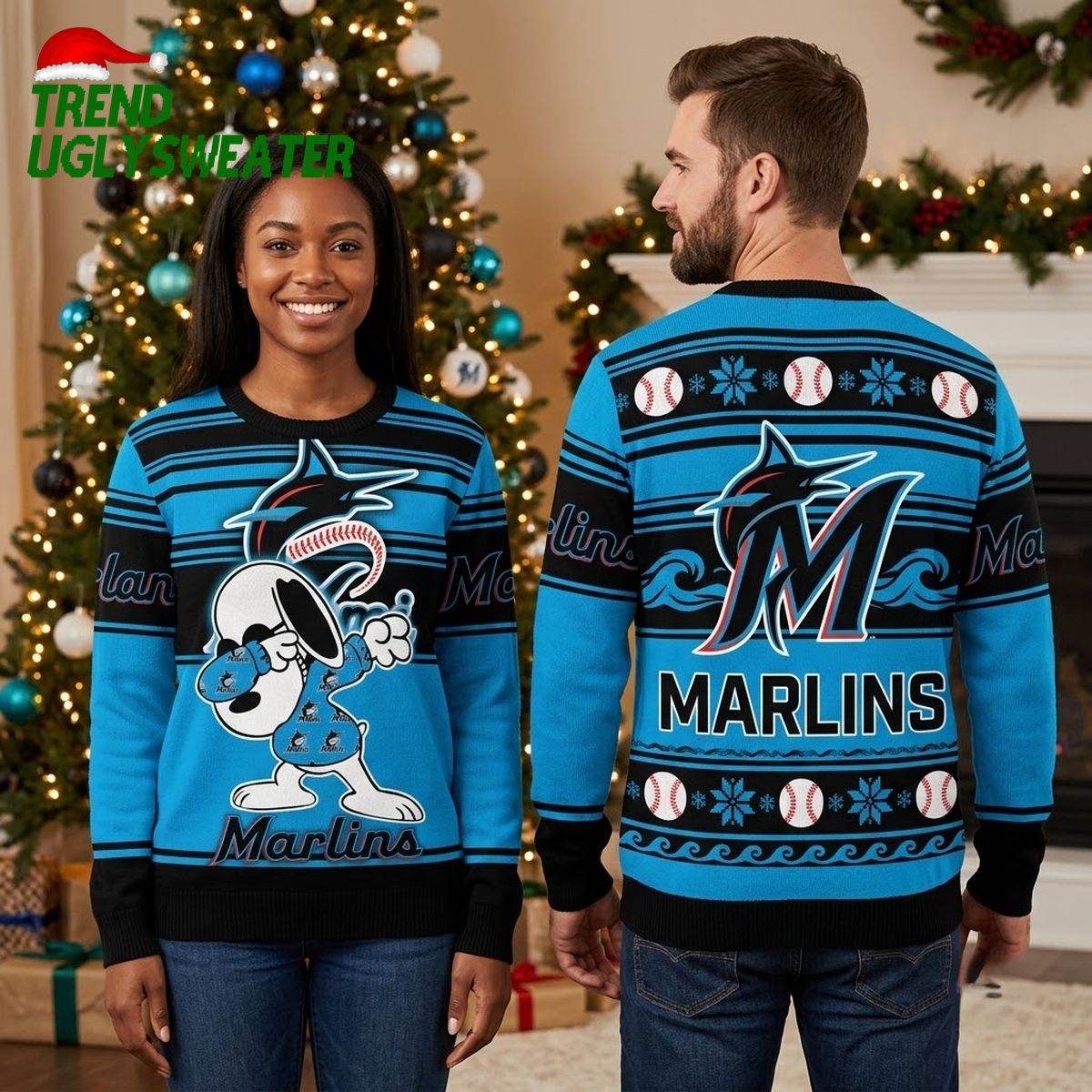 miami marlins snoopy dabbing baseball ugly christmas sweater miami marlins snoopy dabbing baseball ugly christmas sweater