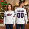 minnesota twins baseball jersey style custom name and number ugly christmas sweater