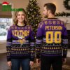 minnesota vikings football field mascot personalized custom name and number ugly christmas