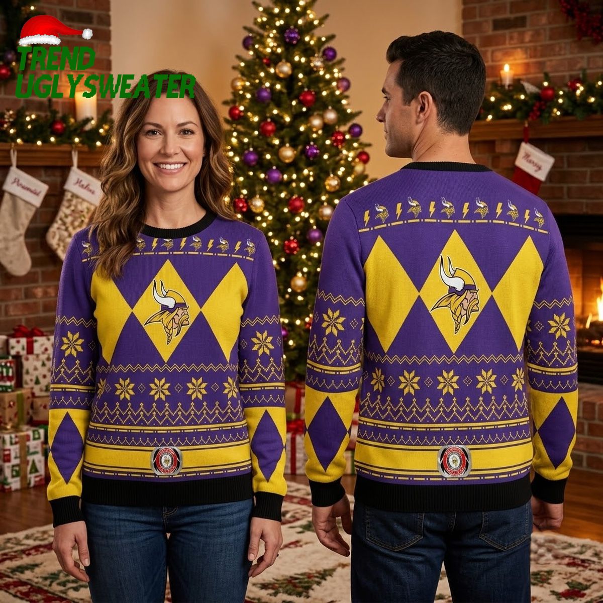 minnesota vikings norseman logo argyle pattern ugly christmas sweater minnesota vikings norseman logo argyle pattern ugly christmas sweater