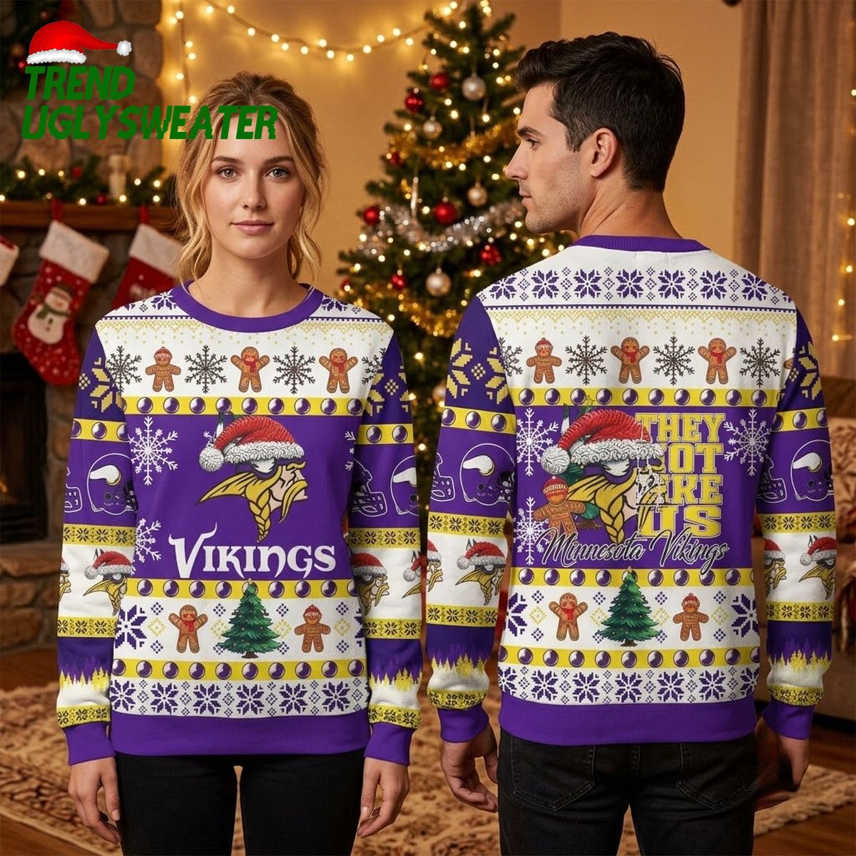 minnesota vikings they not like us santa hat ugly christmas sweater minnesota vikings they not like us santa hat ugly christmas sweater