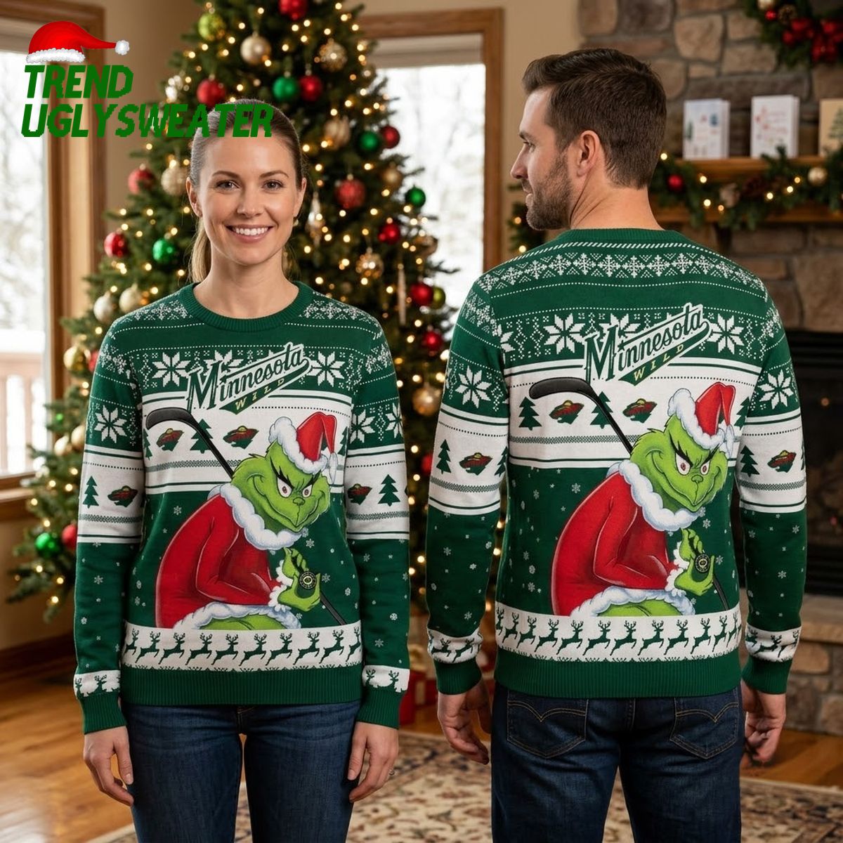 minnesota wild grinch stealing logo ugly christmas sweater minnesota wild grinch stealing logo ugly christmas sweater