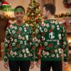 Minnesota Wild Santa Claus And Snowman Pattern Ugly Christmas Sweater 2 minnesota wild santa claus and snowman pattern ugly christmas sweater