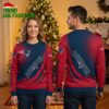 New England Patriots Diagonal Logo And Lettering Ugly Christmas Sweater 2 new england patriots diagonal logo and lettering ugly christmas sweater