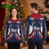 new england patriots lightning bolt logo ugly christmas sweater
