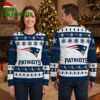 new england patriots logo snowflake pattern ugly christmas sweater