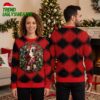 new jersey devils dog wearing reindeer antlers ugly christmas sweater