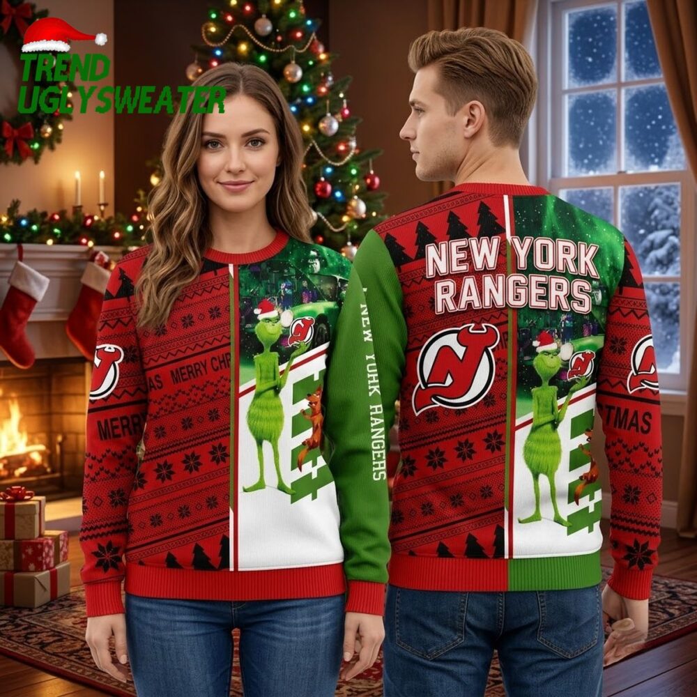 new jersey devils grinch and scooby doo ugly christmas sweater