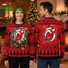 New Jersey Devils Santa Hat Logo Christmas Wreath Ugly Christmas Sweater 2 new jersey devils santa hat logo christmas wreath ugly christmas sweater