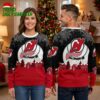 New Jersey Devils Santa Sleigh Personalized Name Ugly Christmas Sweater 2 new jersey devils santa sleigh personalized name ugly christmas sweater
