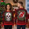 New Jersey Devils Sugar Skull Floral Wreath Ugly Christmas Sweater 2 new jersey devils sugar skull floral wreath ugly christmas sweater