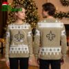 New Orleans Saints Fleur De Lis Santa Sleigh Ugly Christmas Sweater 1 new orleans saints fleur de lis santa sleigh ugly christmas sweater