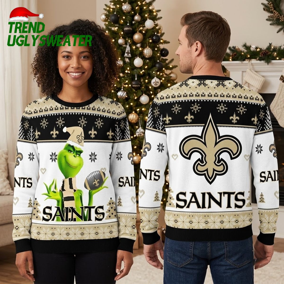 new orleans saints grinch holding football ugly christmas sweater new orleans saints grinch holding football ugly christmas sweater