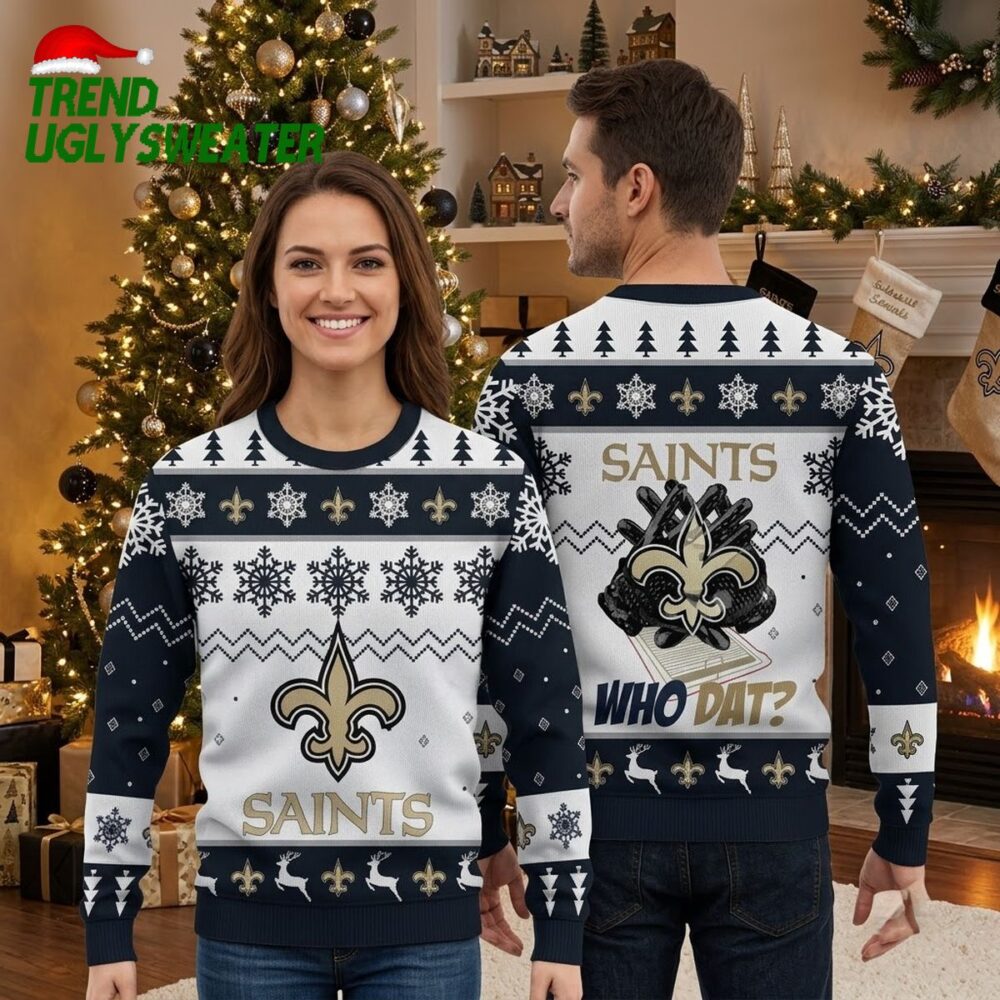 new orleans saints who dat nfl christmas ugly sweaters