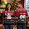 New York Giants Football Field Custom Name And Number Ugly Christmas Sweater 2 new york giants football field custom name and number ugly christmas sweater