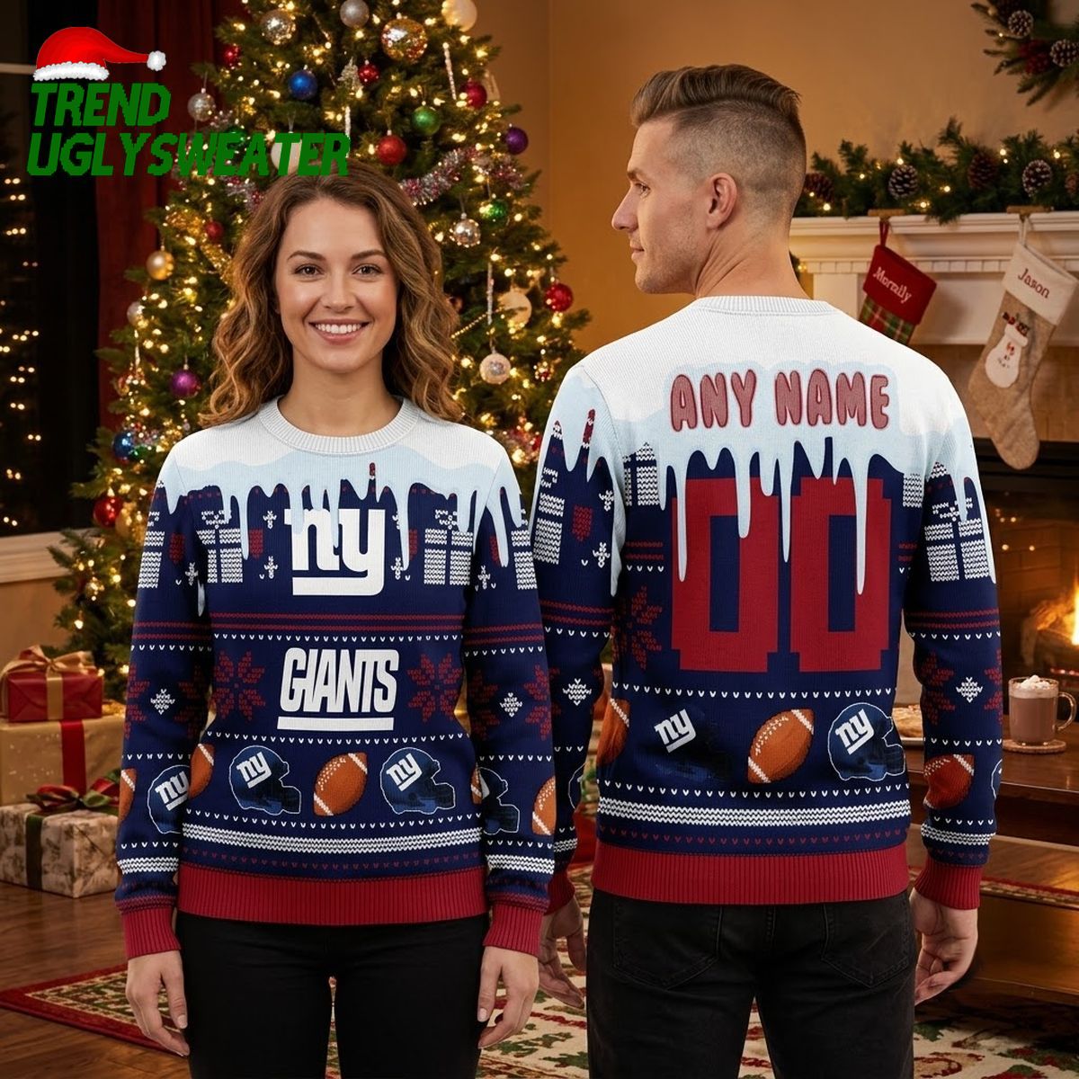 new york giants football helmet personalized custom name ugly christmas sweater new york giants football helmet personalized custom name ugly christmas sweater