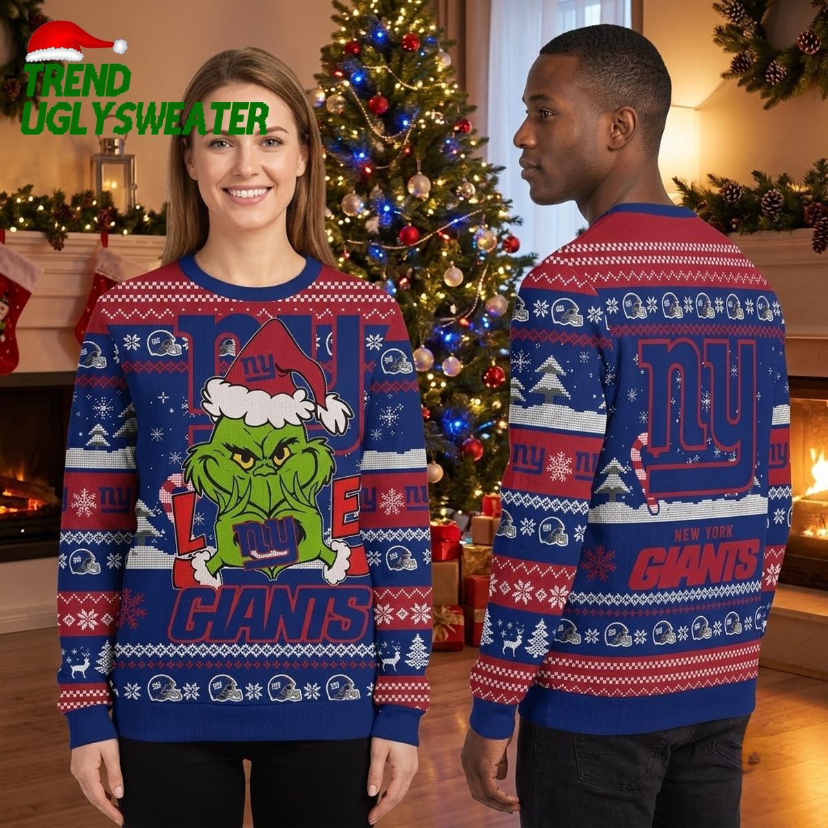 new york giants grinch santa hat football ugly christmas sweater new york giants grinch santa hat football ugly christmas sweater