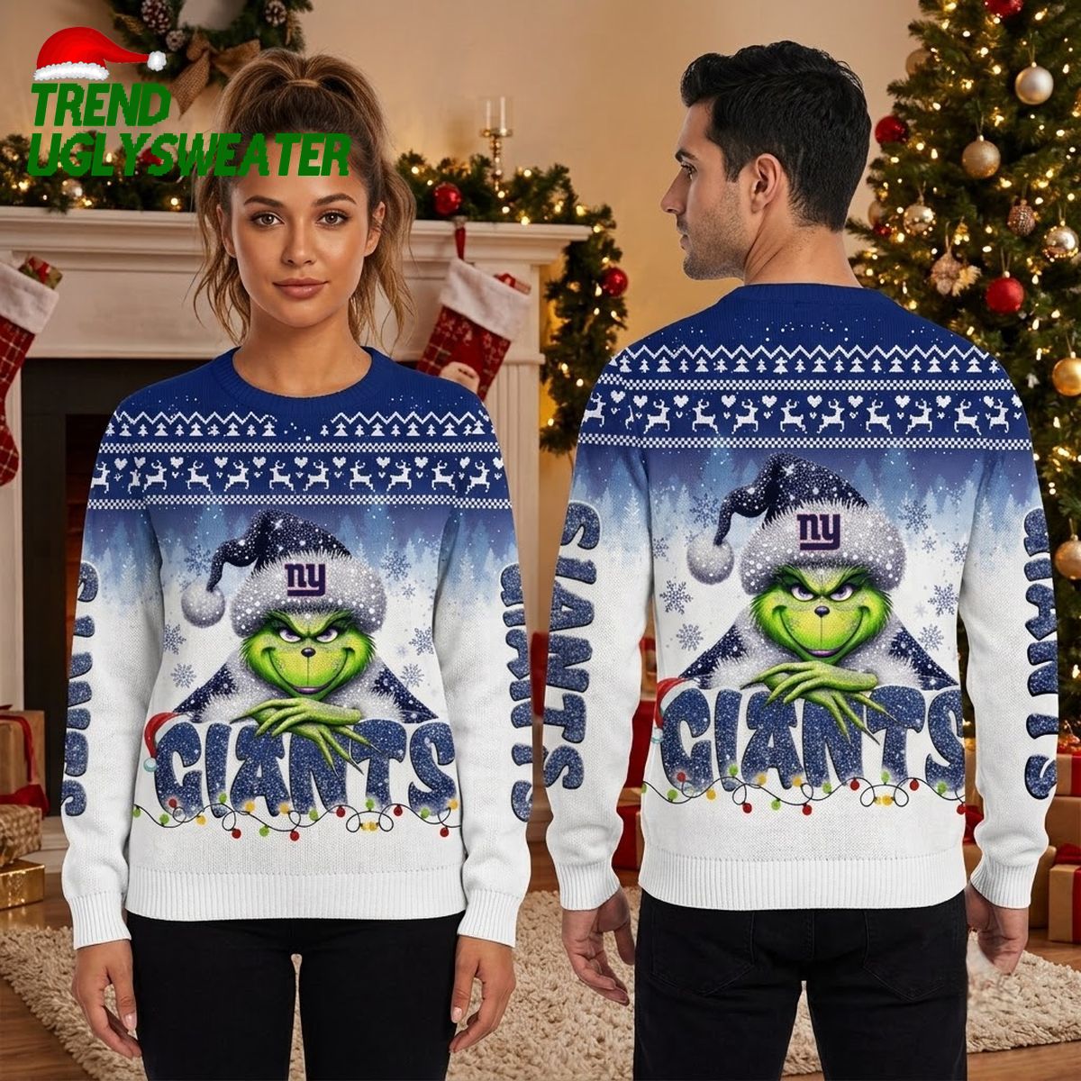 new york giants grinch santa hat ugly christmas sweater new york giants grinch santa hat ugly christmas sweater