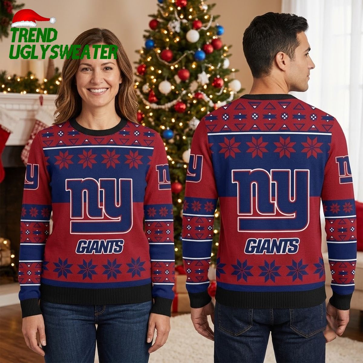 new york giants snowflake pattern ugly christmas sweater new york giants snowflake pattern ugly christmas sweater