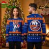 New York Islanders Christmas Character Trio Ugly Christmas Sweater 1 new york islanders christmas character trio ugly christmas sweater