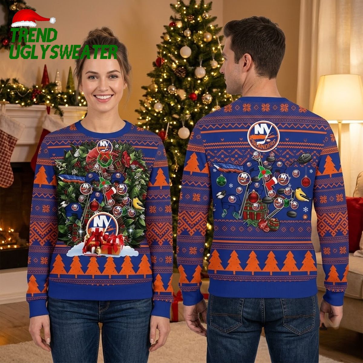 new york islanders hockey christmas tree ugly christmas sweater new york islanders hockey christmas tree ugly christmas sweater