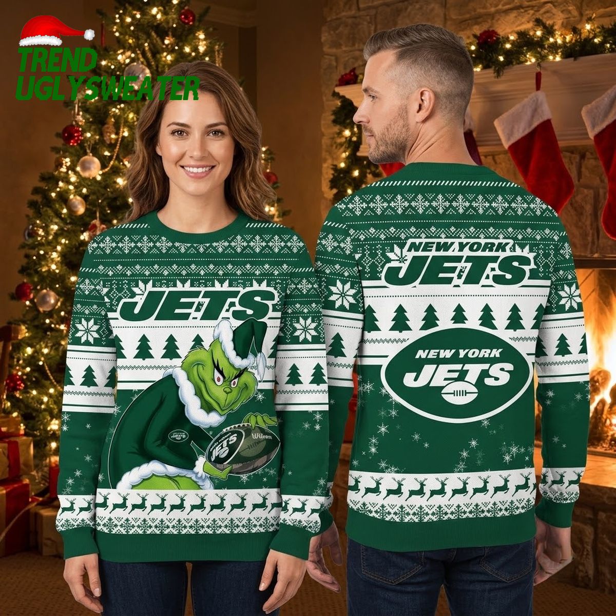 new york jets grinch playing football ugly christmas sweater new york jets grinch playing football ugly christmas sweater