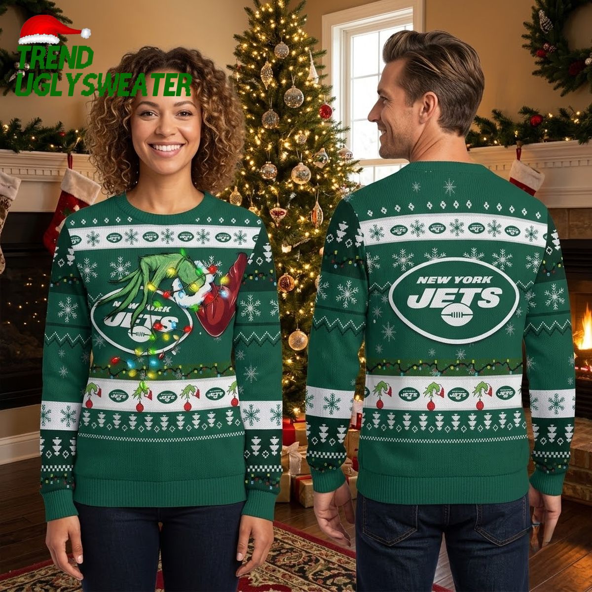 new york jets grinch tangled christmas lights ugly christmas sweater new york jets grinch tangled christmas lights ugly christmas sweater