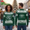 New York Jets Santa Sleigh Custom Name Ugly Christmas Sweater 2 new york jets santa sleigh custom name ugly christmas sweater